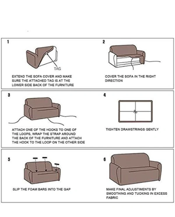 Black  Colour 3d Printed  2  Seater Elastic Strechable  Sofa Cover SlipCover For Living Room and Room  -  Single Seater, Black, Polycoton, 3dPrinted, Multipack 1